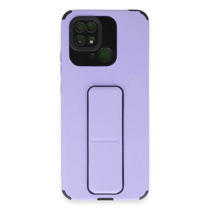 Xiaomi Redmi 10c Kılıf Mega Standlı Silikon - Lila