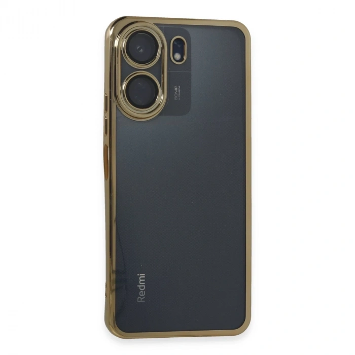 Xiaomi Redmi 13c Kılıf Razer Lensli Silikon - Gold