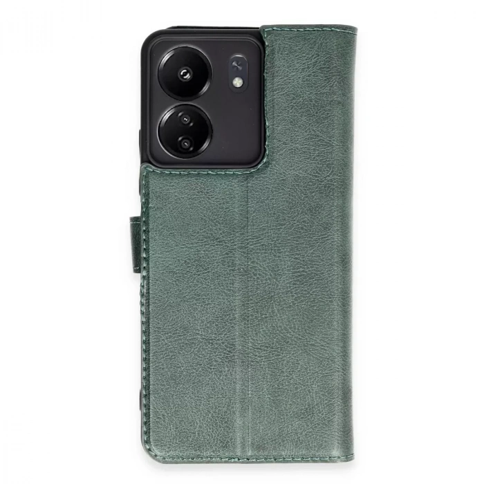 Xiaomi Redmi 13c Kılıf Trend S Plus Kapaklı Kılıf - Yeşil