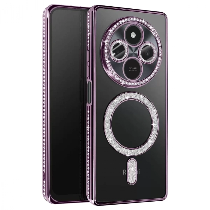 Xiaomi Redmi 14c Joke Simli Magneticsafe Kılıf - Derin Mor
