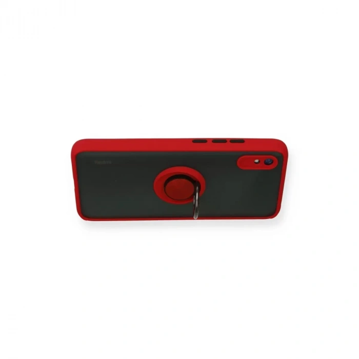 Xiaomi Redmi 9a Kılıf Montreal Yüzüklü Silikon Kapak - Kırmızı