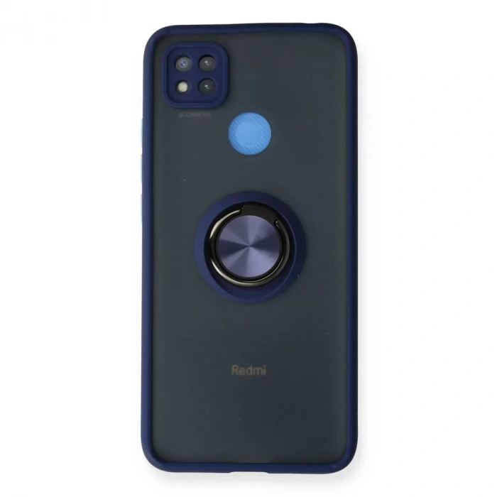 Xiaomi Redmi 9c Kılıf Montreal Yüzüklü Silikon Kapak - Lacivert