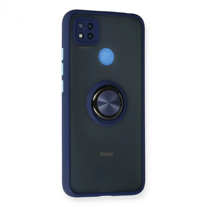 Xiaomi Redmi 9c Kılıf Montreal Yüzüklü Silikon Kapak - Lacivert