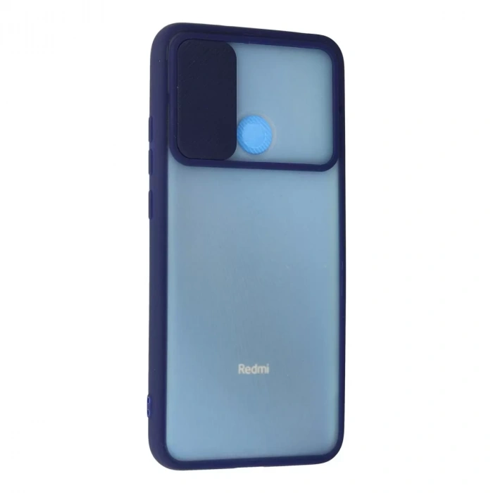 Xiaomi Redmi 9c Kılıf Palm Buzlu Kamera Sürgülü Silikon - Lacivert