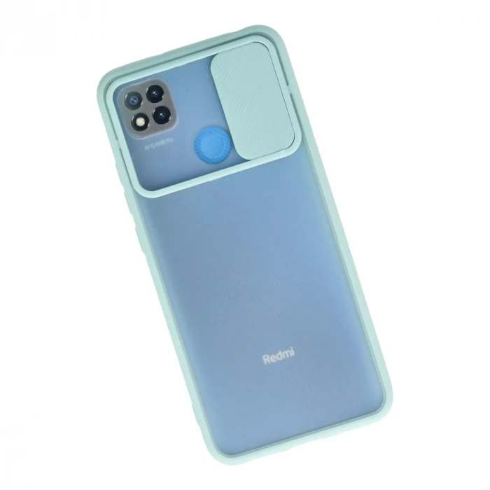 Xiaomi Redmi 9c Kılıf Palm Buzlu Kamera Sürgülü Silikon - Turkuaz
