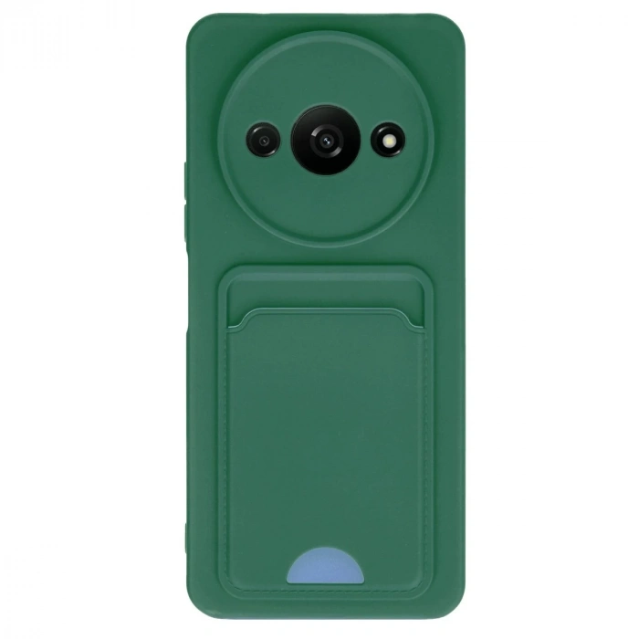 Xiaomi Redmi A3 4g Kılıf Kelvin Kartvizitli Silikon - Koyu Yeşil