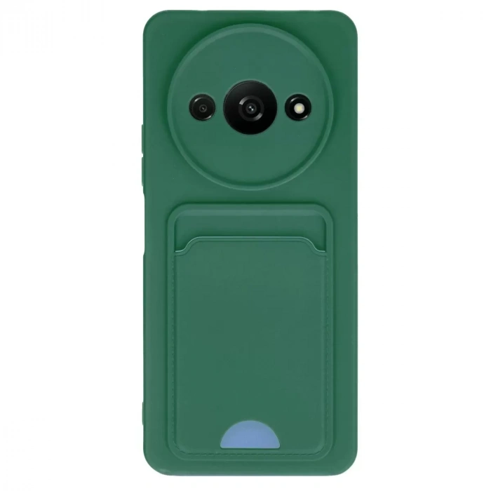 Xiaomi Redmi A3 4g Kılıf Kelvin Kartvizitli Silikon - Koyu Yeşil