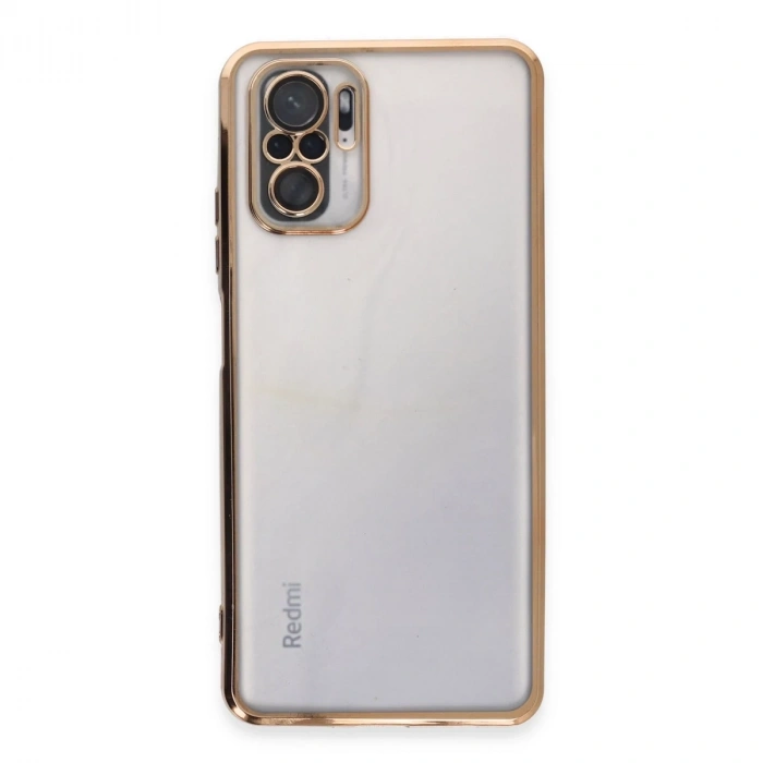 Xiaomi Redmi Note 10 Kılıf Razer Lensli Silikon - Gold
