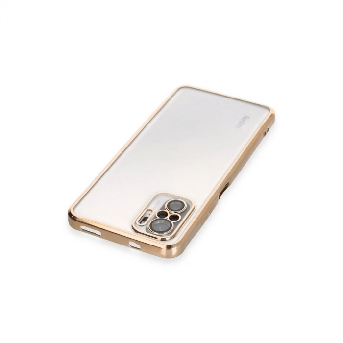 Xiaomi Redmi Note 10 Kılıf Razer Lensli Silikon - Gold