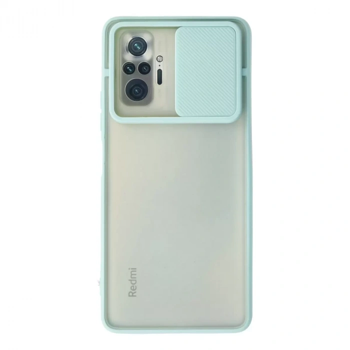 Xiaomi Redmi Note 10 Pro Kılıf Palm Buzlu Kamera Sürgülü Silikon - Turkuaz