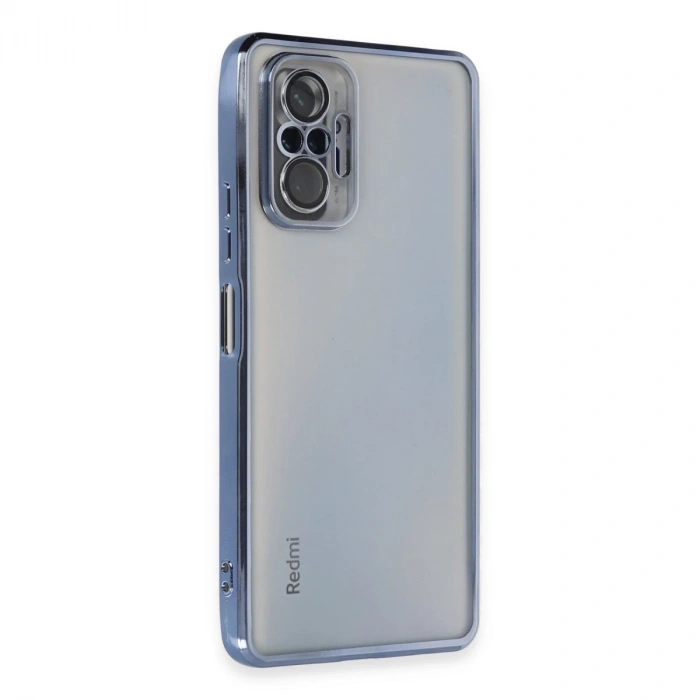Xiaomi Redmi Note 10 Pro Kılıf Razer Lensli Silikon - Açık Mavi