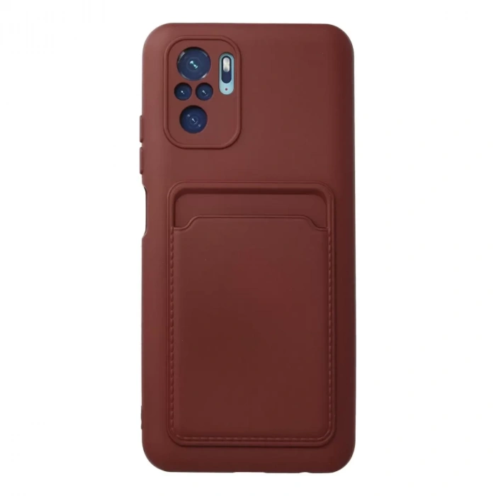 Xiaomi Redmi Note 10s Kılıf Kelvin Kartvizitli Silikon - Bordo