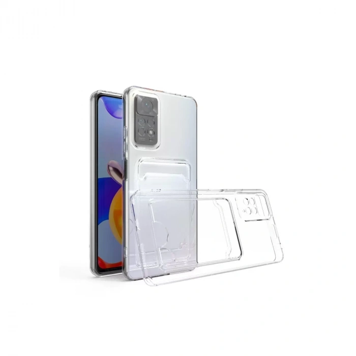 Xiaomi Redmi Note 11 Kılıf Kart Şeffaf Silikon - Şeffaf