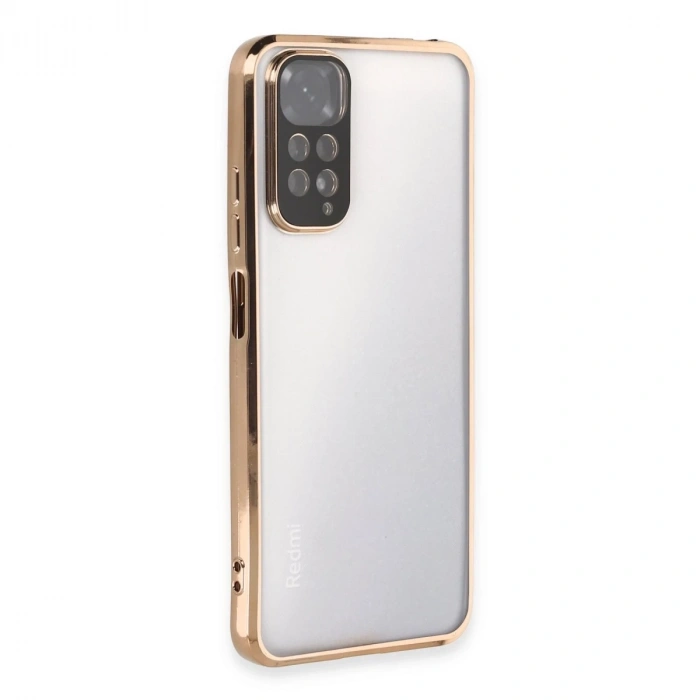Xiaomi Redmi Note 11 Kılıf Razer Lensli Silikon - Gold