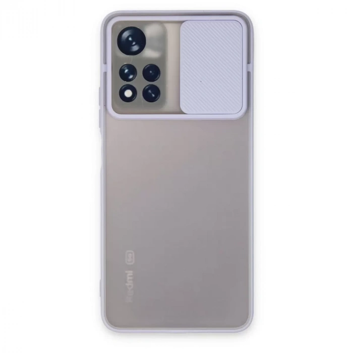 Xiaomi Redmi Note 11 Pro Plus 5g Kılıf Palm Buzlu Kamera Sürgülü Silikon - Lila