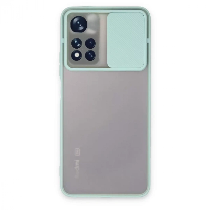 Xiaomi Redmi Note 11t Kılıf Palm Buzlu Kamera Sürgülü Silikon - Turkuaz