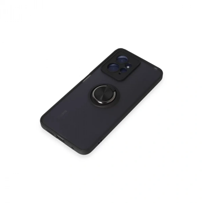 Xiaomi Redmi Note 12 4g Kılıf Montreal Yüzüklü Silikon Kapak - Siyah