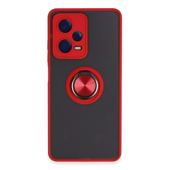 Xiaomi Redmi Note 12 5g Kılıf Montreal Yüzüklü Silikon Kapak - Kırmızı