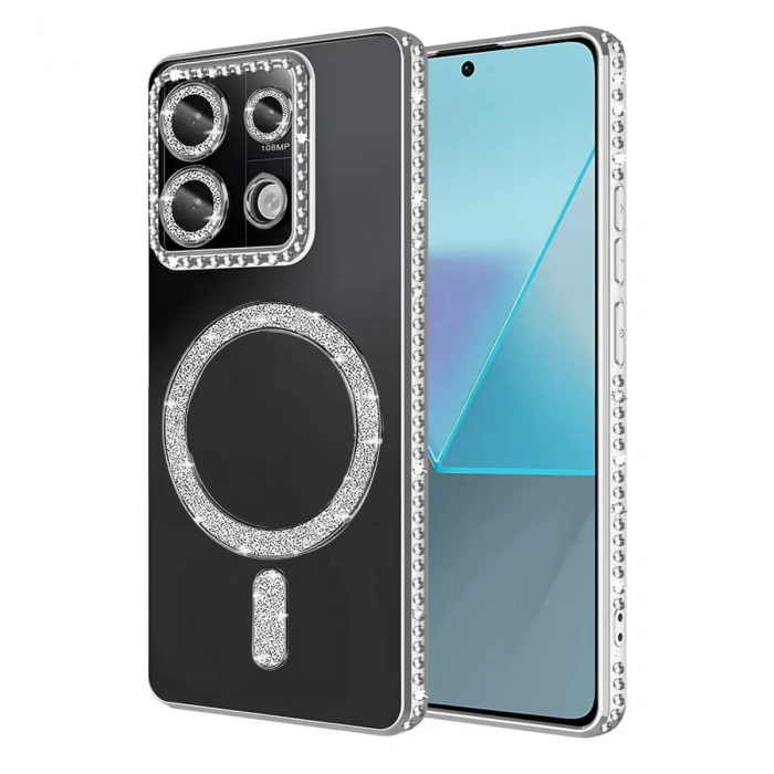 Xiaomi Redmi Note 13 Pro 4g Joke Simli Magneticsafe Kılıf - Gümüş