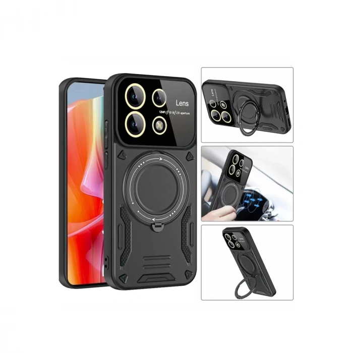 Xiaomi Redmi Note 13 Pro 4g Kılıf Joy Lens Standlı Kapak - Lacivert