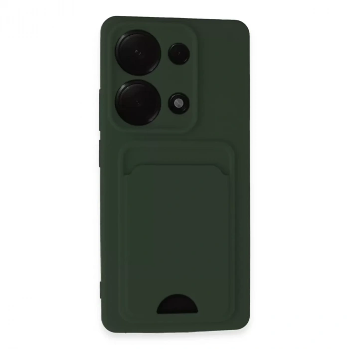 Xiaomi Redmi Note 13 Pro 4g Kılıf Kelvin Kartvizitli Silikon - Koyu Yeşil