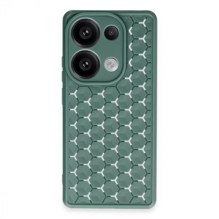 Xiaomi Redmi Note 13 Pro 4g Kılıf Petek Silikon Kapak - Koyu Yeşil