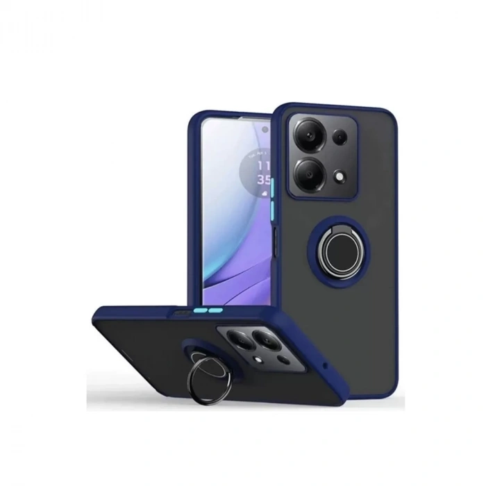 Xiaomi Redmi Note 13 Pro 5g Kılıf Montreal Yüzüklü Silikon Kapak - Lacivert