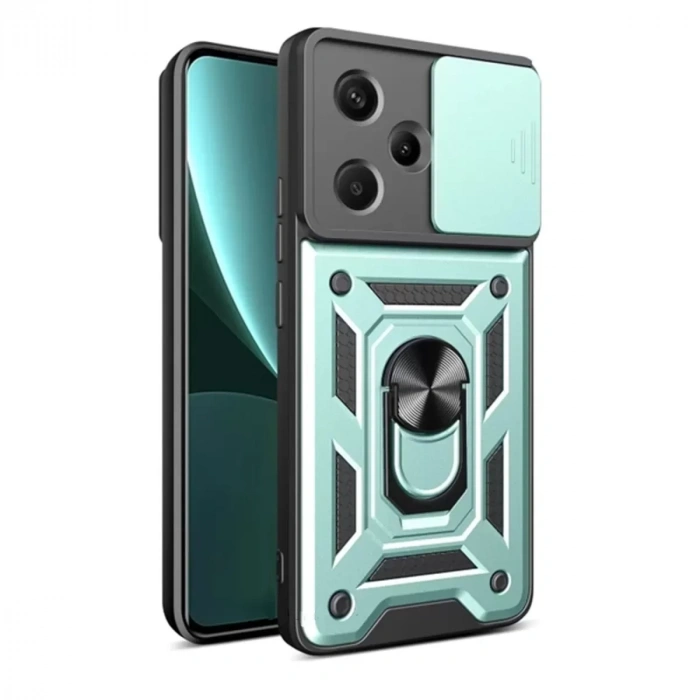 Xiaomi Redmi Note 13 Pro Plus Kılıf Pars Lens Yüzüklü Silikon - Yeşil