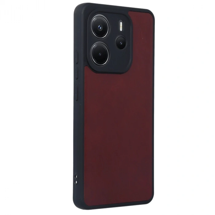 Xiaomi Redmi Note 14 4g Kılıf Aras Deri Kapak - Bordo