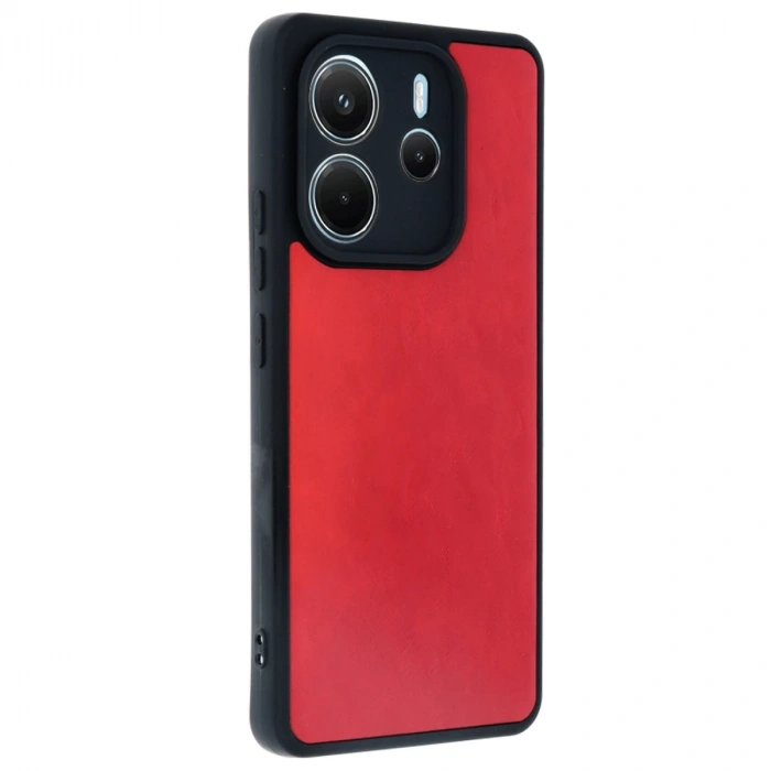 Xiaomi Redmi Note 14 4g Kılıf Aras Deri Kapak - Kırmızı