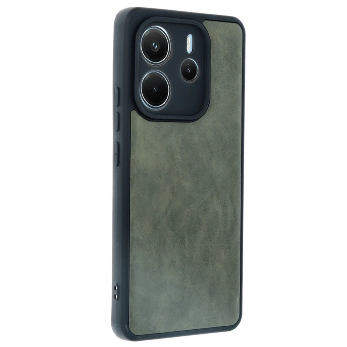 Xiaomi Redmi Note 14 4g Kılıf Aras Deri Kapak - Koyu Yeşil