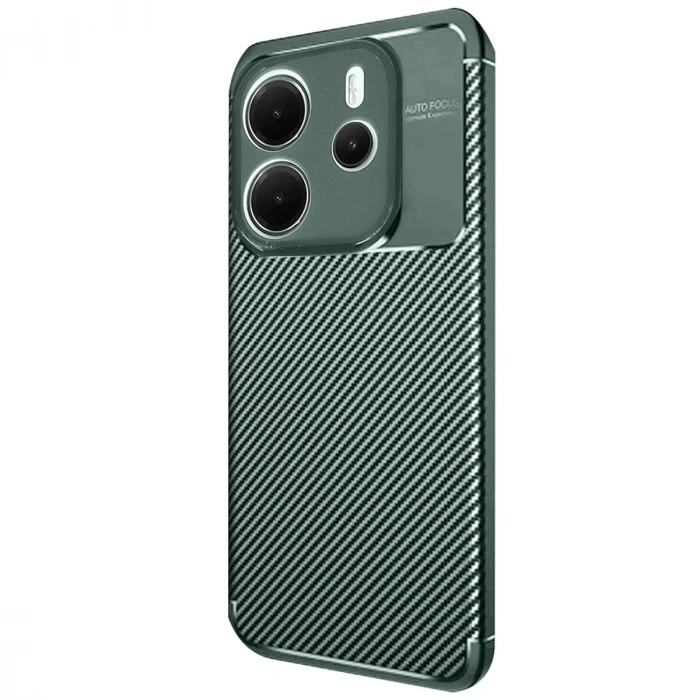 Xiaomi Redmi Note 14 4g Kılıf Auto Focus Karbon Kapak - Koyu Yeşil