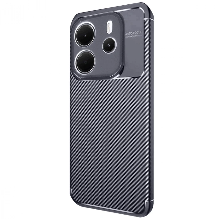Xiaomi Redmi Note 14 4g Kılıf Auto Focus Karbon Kapak - Lacivert
