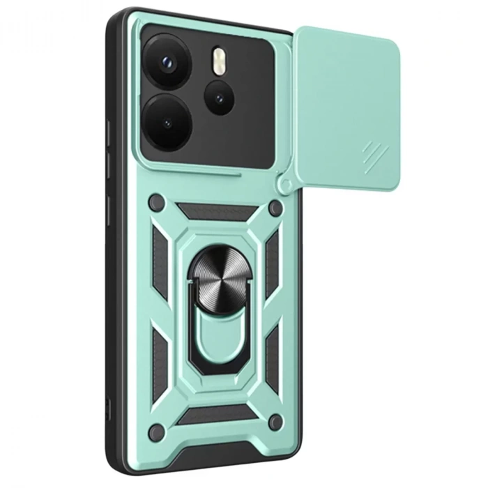 Xiaomi Redmi Note 14 4g Pars Lens Yüzüklü Silikon - Yeşil