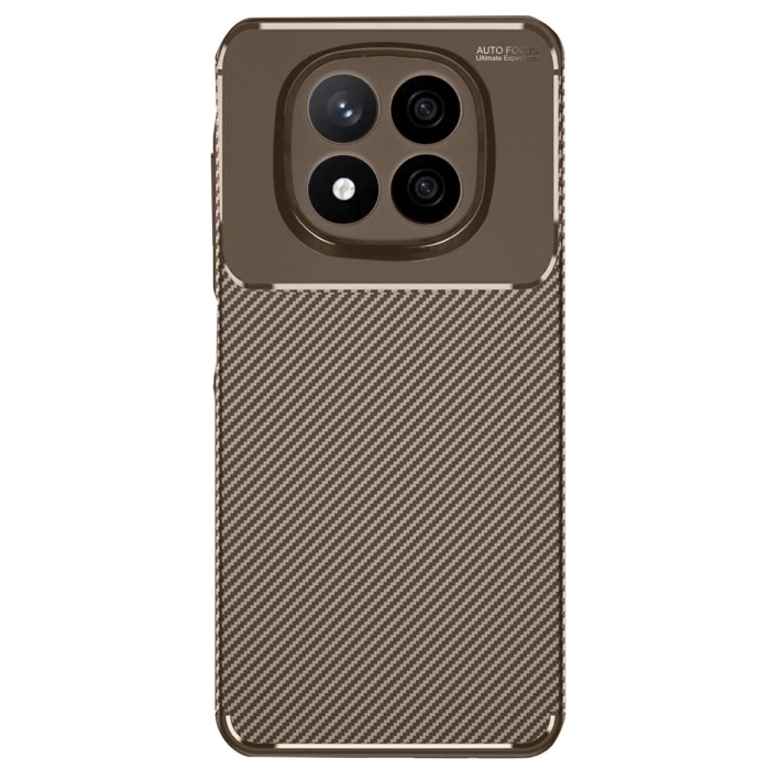 Xiaomi Redmi Note 14 Pro 4g Kılıf Auto Focus Karbon Kapak - Kahverengi
