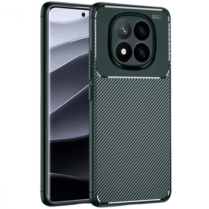 Xiaomi Redmi Note 14 Pro 4g Kılıf Auto Focus Karbon Kapak - Koyu Yeşil