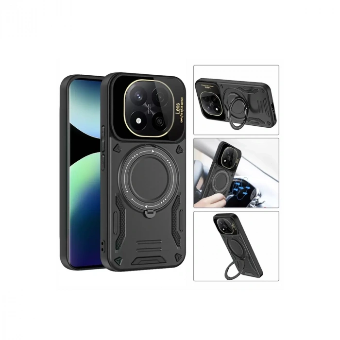 Xiaomi Redmi Note 14 Pro 4g Kılıf Joy Lens Standlı Kapak - Mor