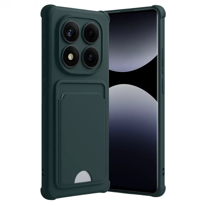 Xiaomi Redmi Note 14 Pro 5g Kelvin Kartvizitli Silikon - Koyu Yeşil