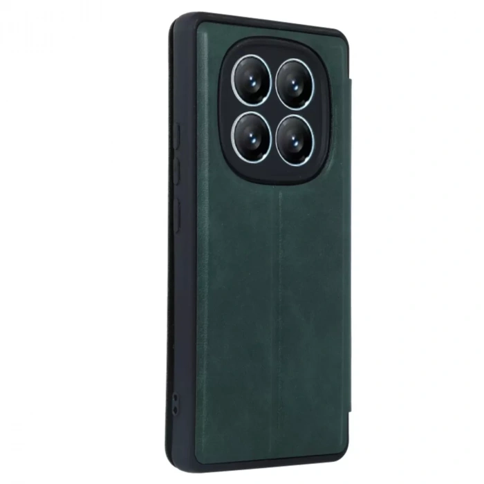 Xiaomi Redmi Note 14 Pro 5g Kılıf Flip Cover - Koyu Yeşil
