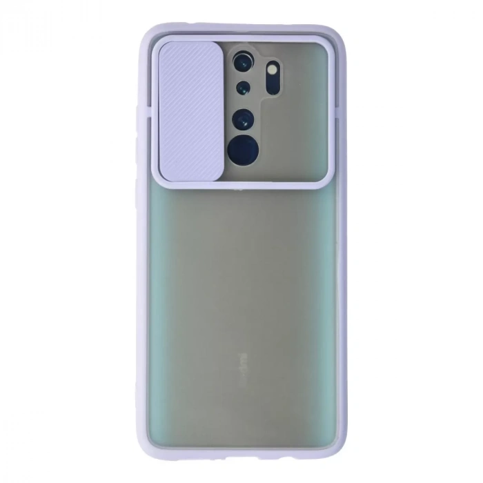 Xiaomi Redmi Note 8 Pro Kılıf Palm Buzlu Kamera Sürgülü Silikon - Lila