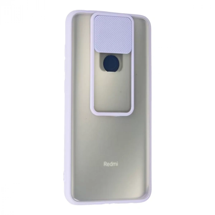 Xiaomi Redmi Note 9 Kılıf Palm Buzlu Kamera Sürgülü Silikon - Lila