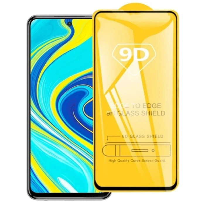 Xiaomi Redmi Note 9 Pro 9D Full Glue Tempered Cam Ekran Koruyucu-(5775)