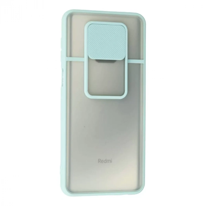 Xiaomi Redmi Note 9 Pro Kılıf Palm Buzlu Kamera Sürgülü Silikon - Turkuaz