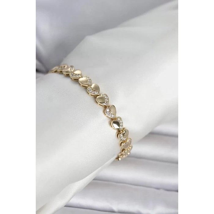 Xuping Kalp Model Gold Renk Kadın Bileklik - TJ-BB8436