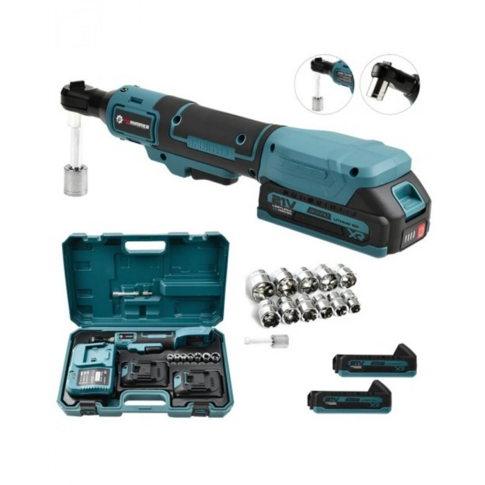 Yandan Sıkma Somun Uyumlu Akülü Cırcır Kolu 21V Güçlü Tork