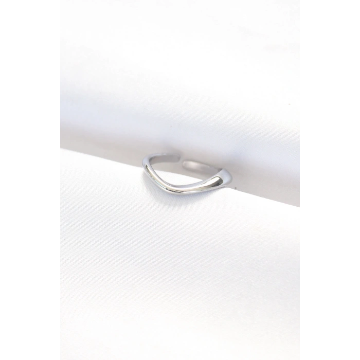 Yassı Silver Renk Ayarlanabilir Yüzük 5886