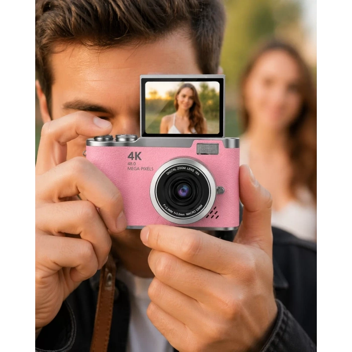 Yeni Nesil Dijital Kamera 48 MP Selfie Vlog Kamera Flip Screen Zoomlu