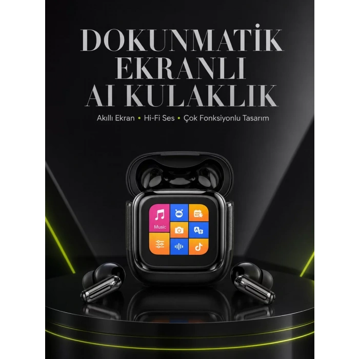Yeni Nesil Dokunmatik Ekranlı AI Kablosuz Kulaklık