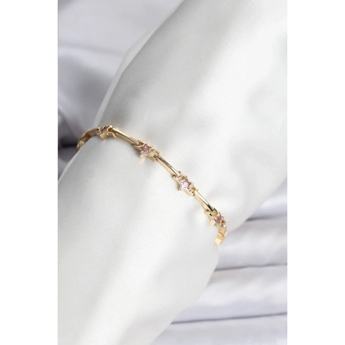 Yıldız Model Gold Renk Pirinç Bileklik 5886