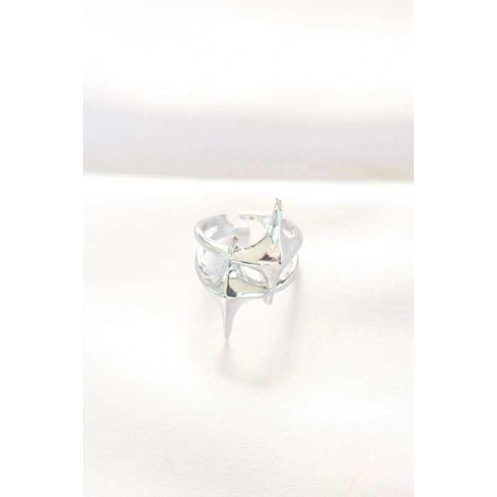 Yıldız Model Silver Renk Ayarlanabilir Yüzük 5886
